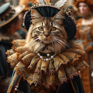 Warrior Cats Renaissance Dress Medieval Dress Custom Royal Pet Portrait Renaissance Dog Painting  Pet Lovers Gift Royal Dog Portrait