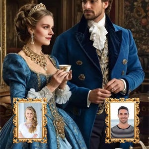 Personalisiertes Paar Porträt Königsfamilie vom Foto Krieger Paar Porträt Renaissance Kleid Personalisiertes Porträt Historisches Paar
