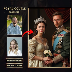 Royal Couple Clipart Royal Individual Portrait Royal Portrait Queen Custom Portrait Royalty Queen Portrait Renaissance Portrait From Photo