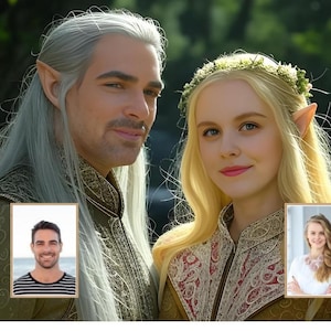 Custom Fantasy Style Family Portrait from Photo Middle Earth Style Portrait Custom Family Portrait Unique Personalized Family Gift