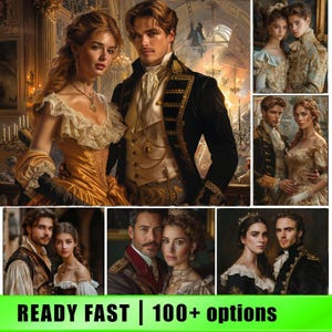 Personalized Couple Portrait Royal Family From Photo Royal Portrait King And Queen Historical couple Portraits Royal queen portrait gift