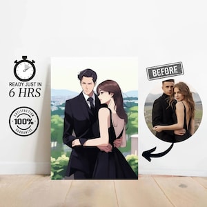 Custom Anime Portrait from photo Drawing Gift for Him Cartoon Portrait From Photo Anime Style Portrait Cute Cartoon Anime Portrait Family