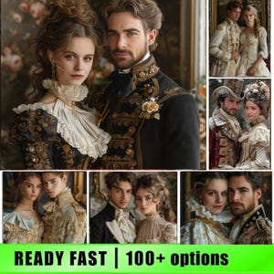 Custom Royal Couple Portrait from Photo, Personalized King and Queen Portrait, Best gift for couple, Digital download