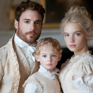 Personalisiertes Paar Porträt Königsfamilie vom Foto Krieger Paar Porträt Renaissance Kleid Personalisiertes Porträt Historisches Paar