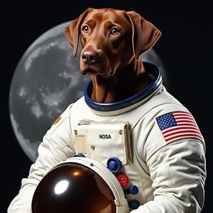 Custom Pet Astronaut Portrait Space-Themed Pet Art Personalized Pet Painting Digital Animal Art Unique Gift for Pet Lovers Funny Gift