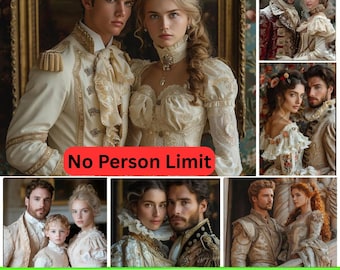 Personalized Couple Portrait Royal Family From Photo  warrior Couple Portrait Renaissance Dress Personalized Portrait Historical couple