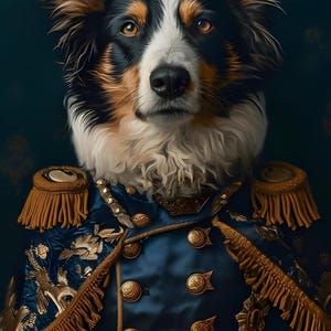 Warrior Cats Renaissance Dress Medieval Dress Custom Renaissance Pet Portrait Royal Pet Portrait Birthday Gift Dog Art Regal Pet