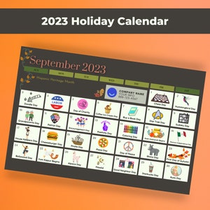 September 2023 Urlaubskalender Postkarte - Bearbeitbares Template Design, Real Estate Farming, Client Marketing Mailer - INSTANT CANVA DOWNLOAD