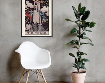 The Tower Tarot Card Print - Rider Waite Smith Tarot Deck Poster, Major ...