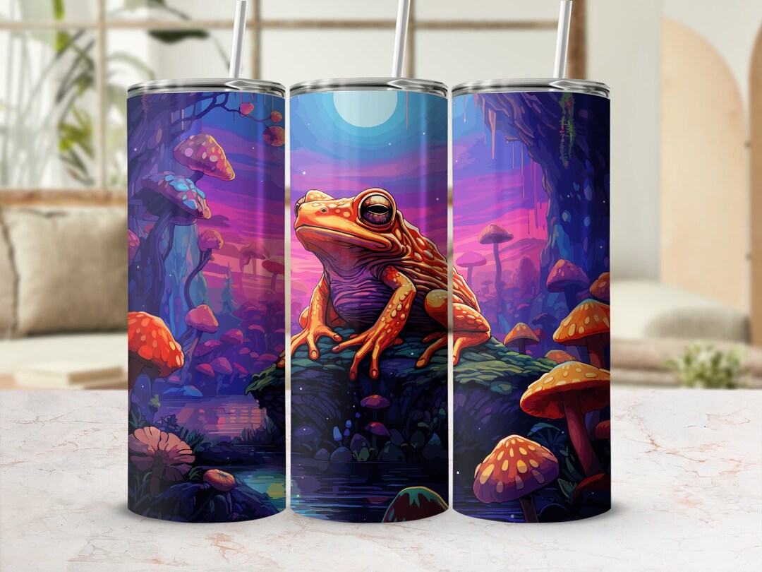 Cute Frog Tumbler Wrap PNG Design 20oz Skinny Enchanted - Etsy