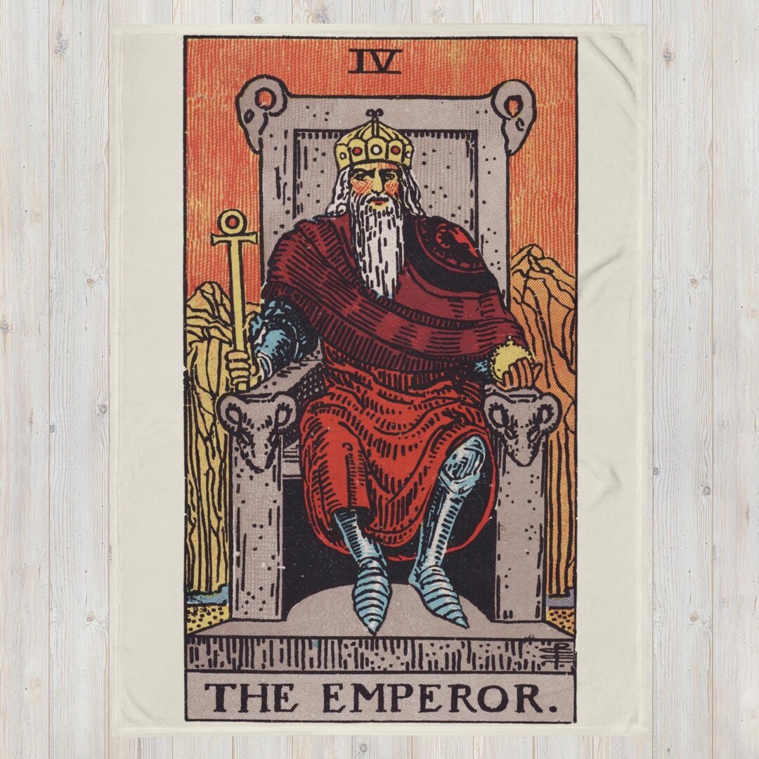 The Emperor Tarot Card Large Blanket – Bold & Regal Spiritual Throw for ...