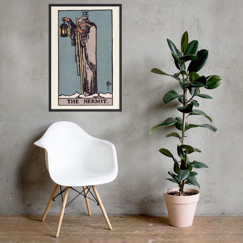 The Hermit Tarot Card Art Print – Framed Wall Decor for Spiritual ...