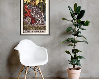 The Empress Tarot Card Print, Framed Rider-Waite Wall Art in 3 Sizes