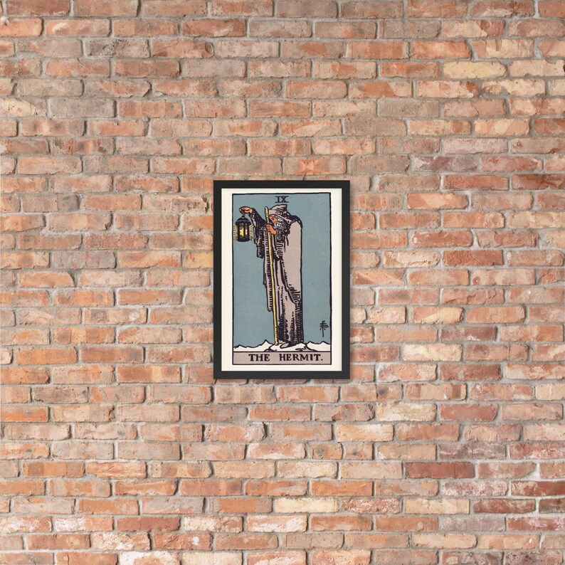 The Hermit Tarot Card Art Print – Framed Wall Decor for Spiritual ...