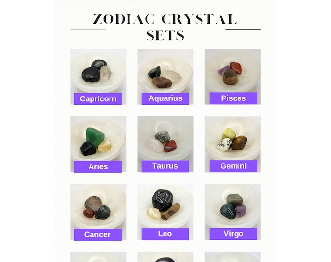Featured listing image: Zodiac Crystal Sets | Tumbled Crystal Sets | Healing Crystal Sets