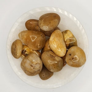 Mustard Yellow Jasper Crystal 1 Inch Tumbled Polished Rock