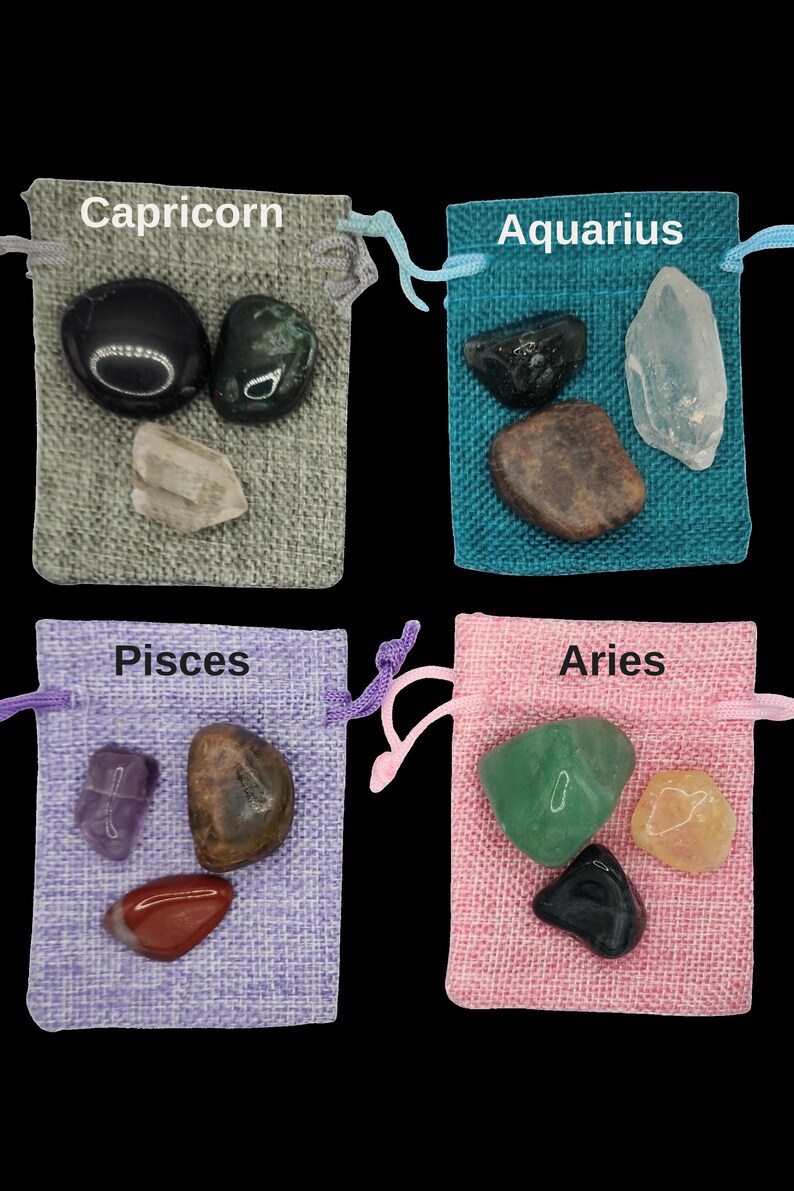 Zodiac Tumbled Crystal Set | Healing Stones for Astrology - Etsy
