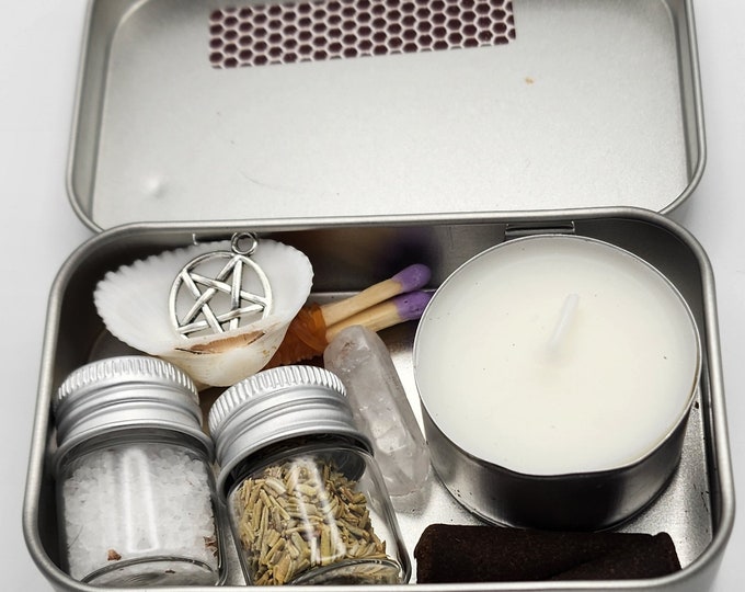 Featured listing image: Mini Altar | Travel Altar | Beginner Witch Kit | Portable Witchcraft Altar