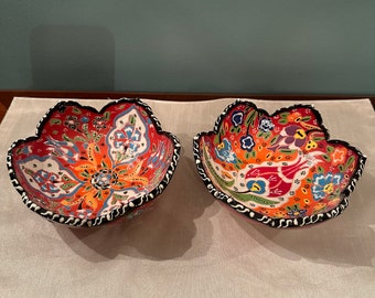 Set of 2 Ceramic Hand Painted Bowl.