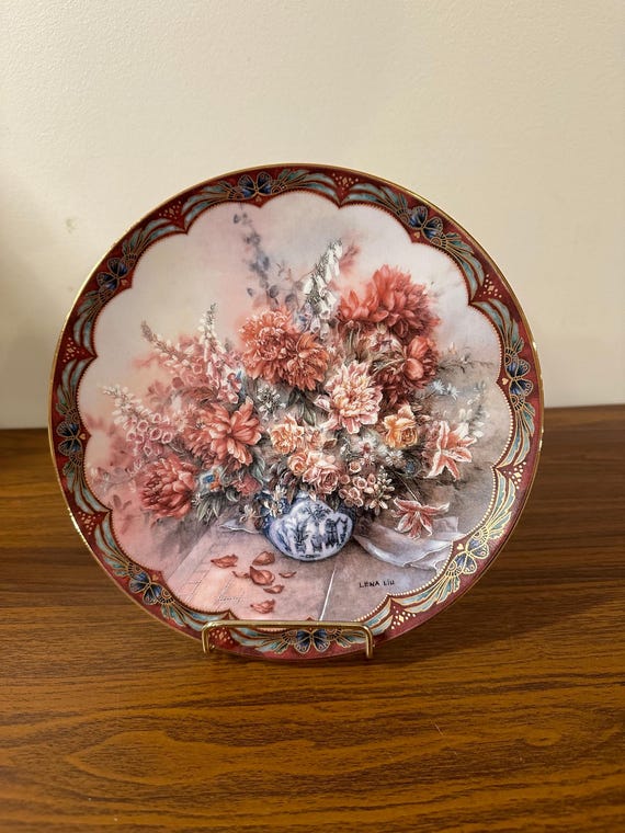 * antique plate ୨୧* フラワーレリーフ アンティークプレート Vintage 1993 Lena Lui “ Petal Playmates” Limited Edition Plate. - Etsy