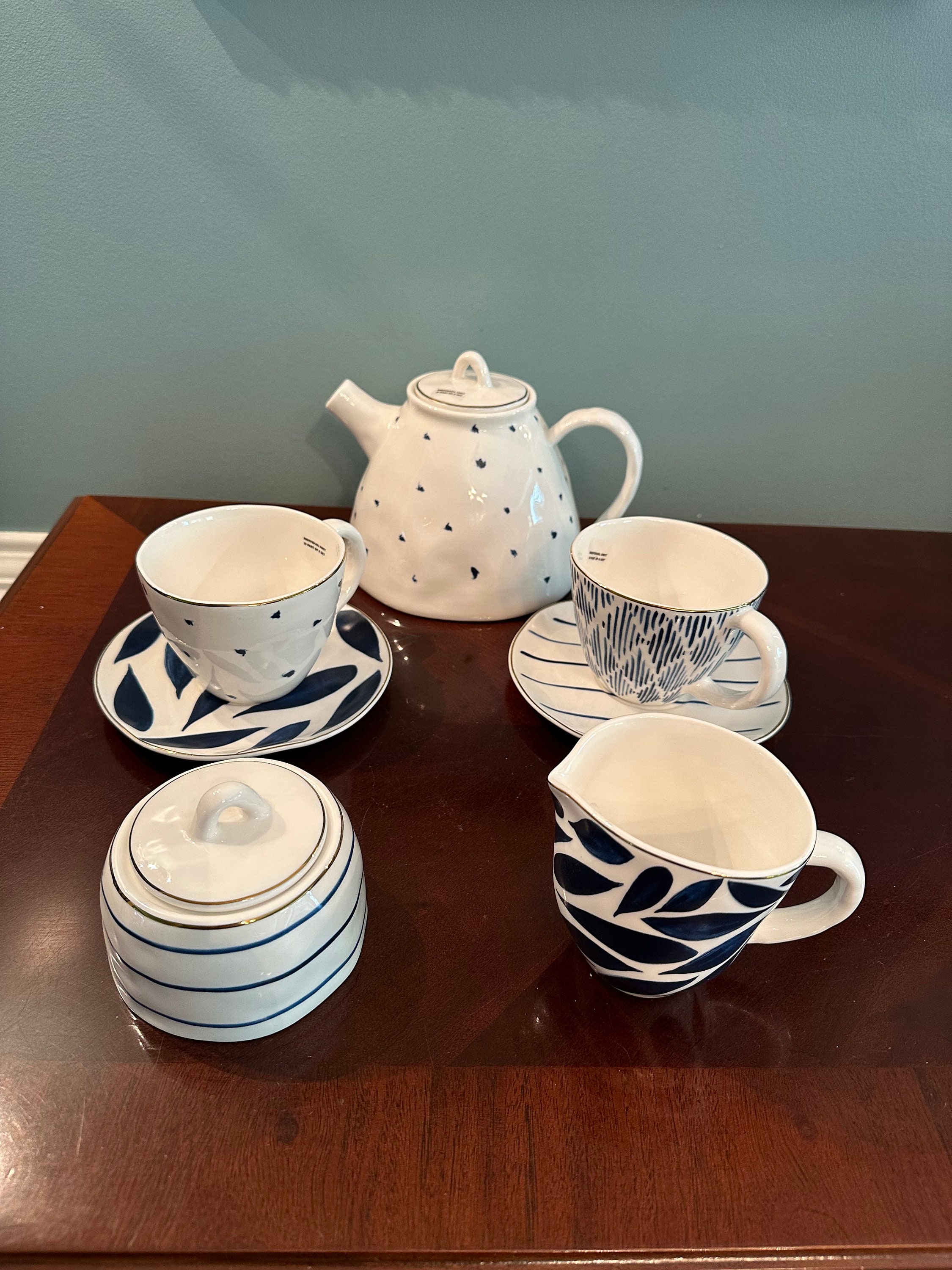 Lenox Blue Bay 9-Piece Tea Set