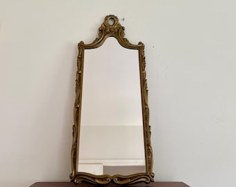 Vintage  Gold Ornate Wall Mirror Hollywood Regency Style - Baroque Inspired