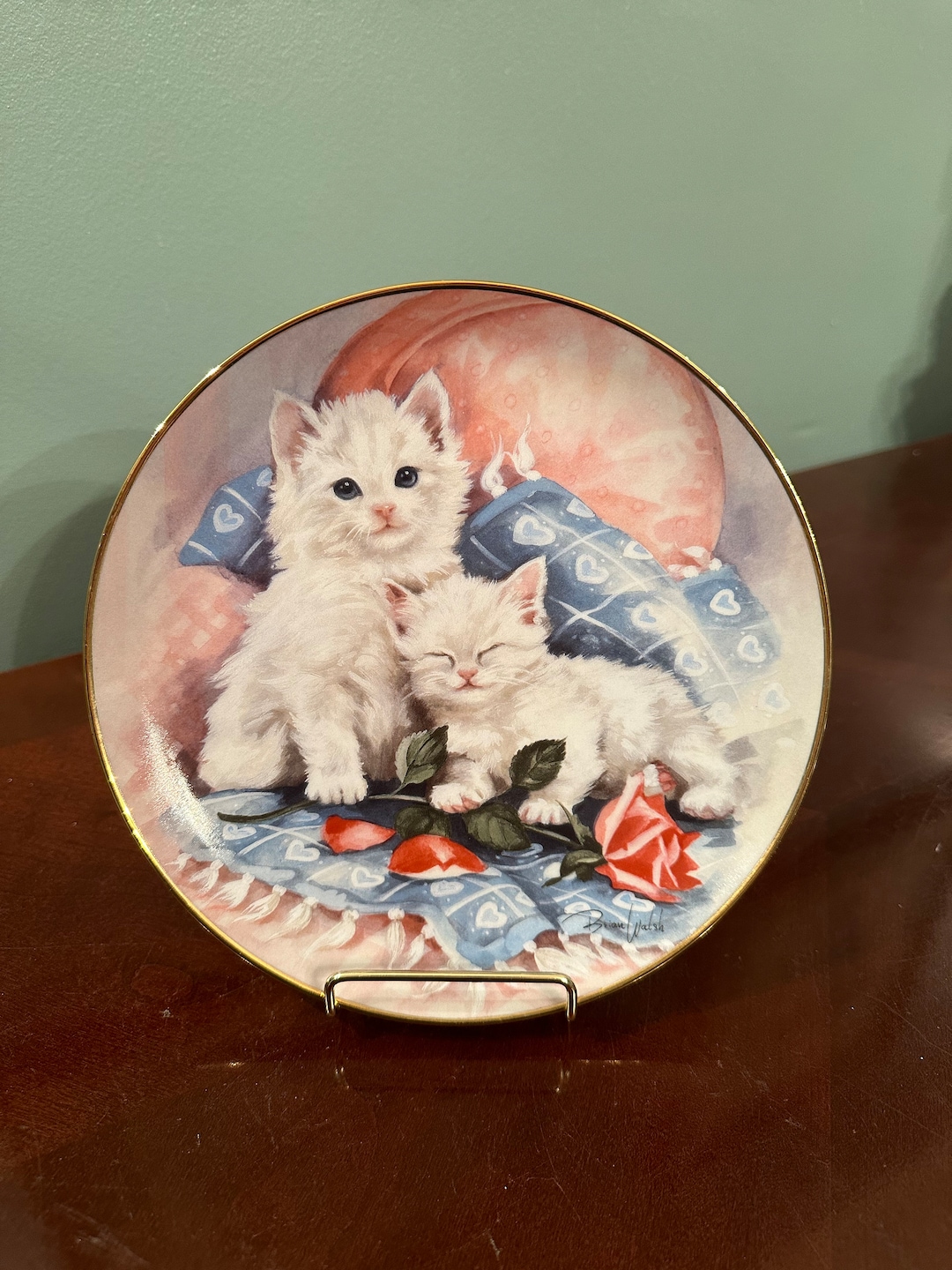 Franklin Mint “purrfectly Precıous” Fine Porcelain Plate by Brian