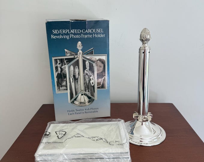 Godinger Silverplated Carousel Revolving Photo Frame Holder. - Etsy