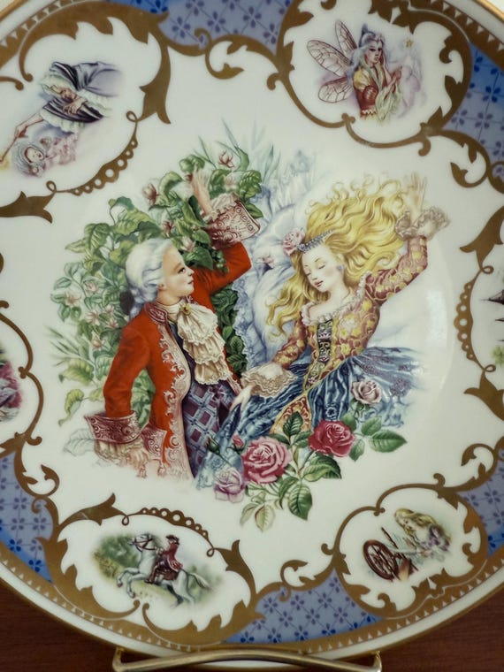 【アナベルさま】vintage limoges ❀ どうぶつ達の 可愛いプレート Vintage Limoges France La Belle Au Bois Dormant “sleeping Beauty