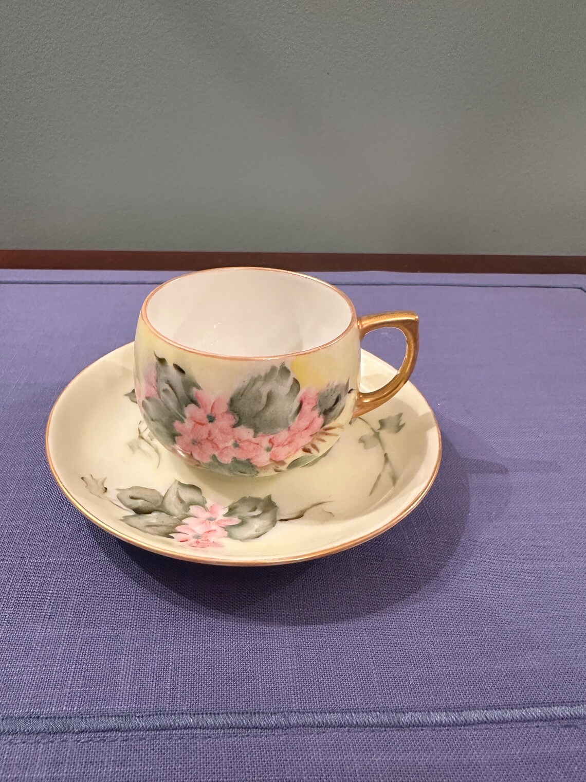 Antique Hand Painted Eggshell Porcelain Tea Cup and Saucer. - Etsy