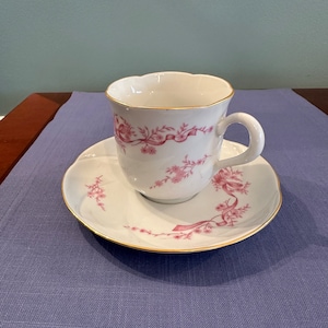 German Freiberger Porcelain Teacup and Saucer