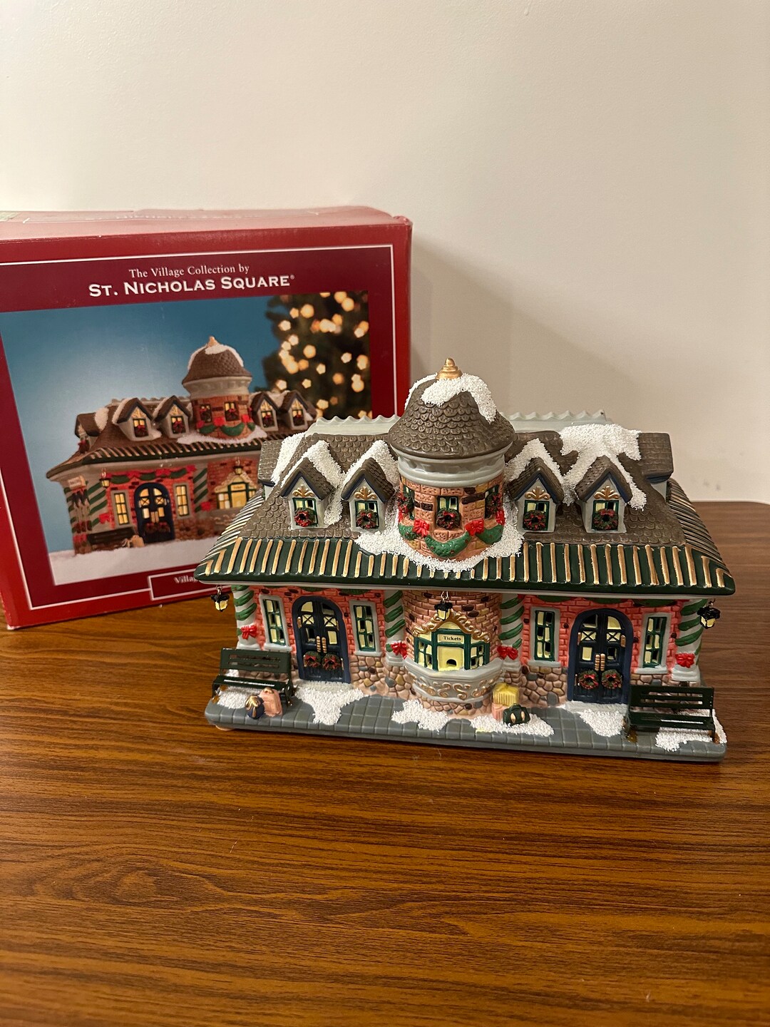 Vintage St. Nicolas Square Village Square Train Station Etsy