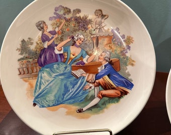 LOT 4 ASSIETTES Fragonard Parfumeur Sous la Neige Verre Décor Animaux