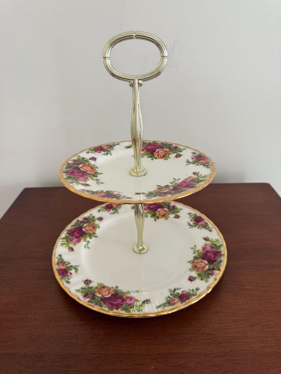 ロイヤルアルバート オールドカントリーローズ 2段ケーキスタンド