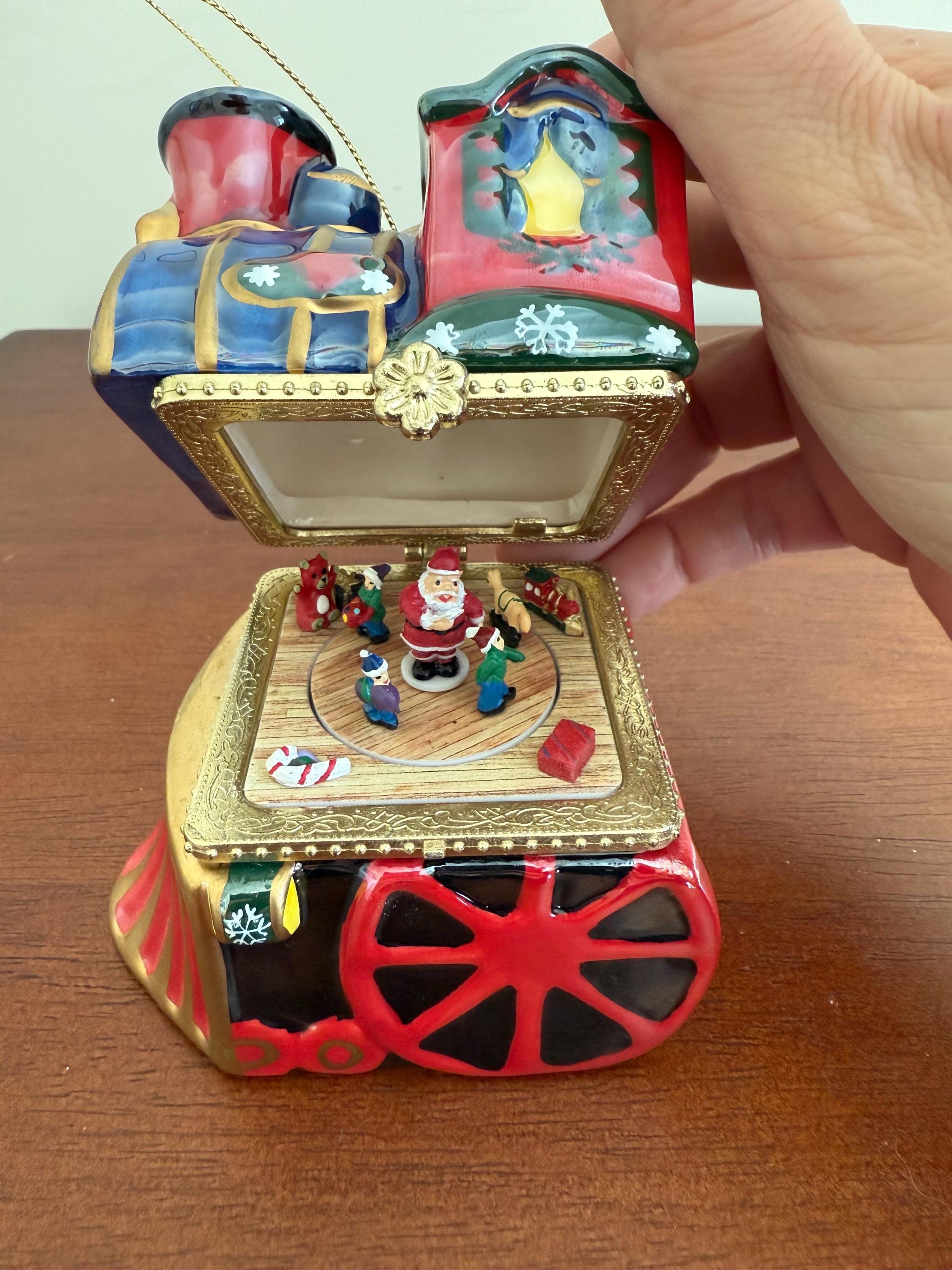 Mr. Christmas ANIMATED MUSIC BOX オルゴール Mr. Christmas Hinged Porcelain Train Animated Music Box Ornament
