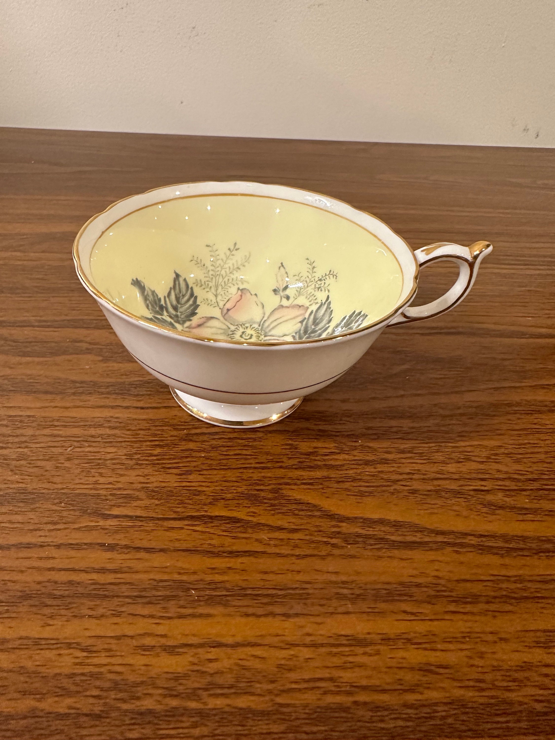 Vintage Paragon Fine China Wild Pink Rose Dogwood Yellow Teacup