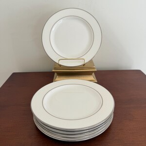Set of 6 Lenox Opal Innocence Stripe Bread/Butter Plate