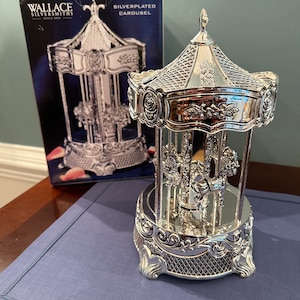 Vintage Wallace Silversmiths Silverplated Carousel Music Box. - Etsy