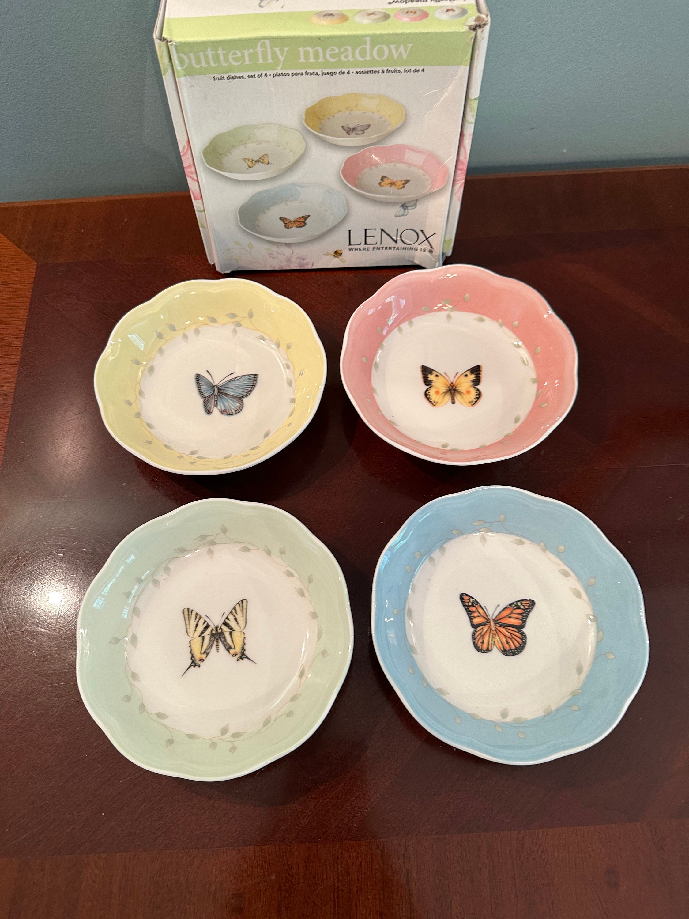 Lenox Butterfly Meadow Fruit Dishes Set of 4 Etsy