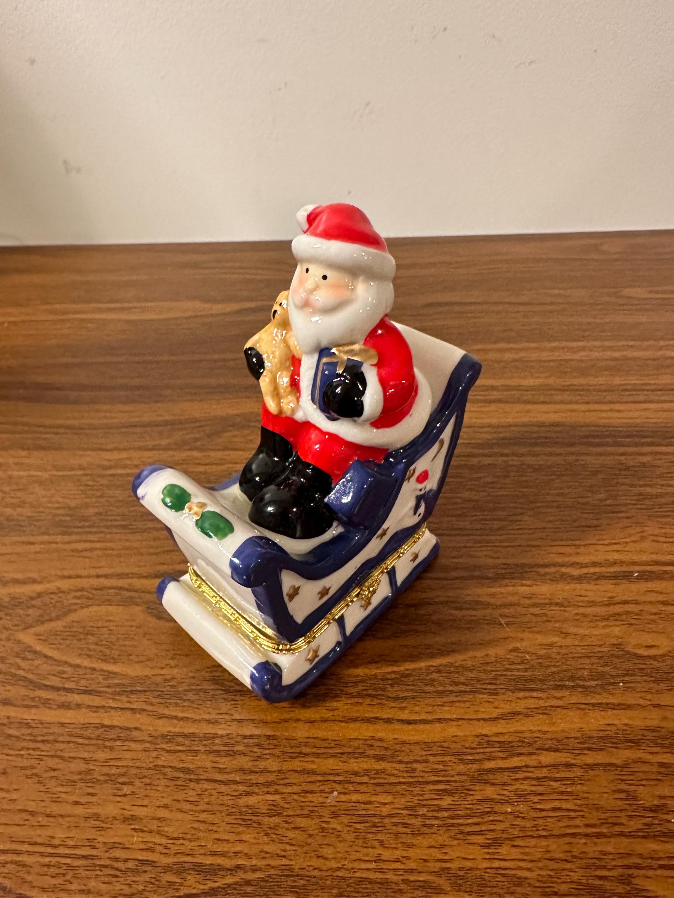 リモージュ　サンタクロース　トリケットボックス Limoges Christmas Boxes - Etsy