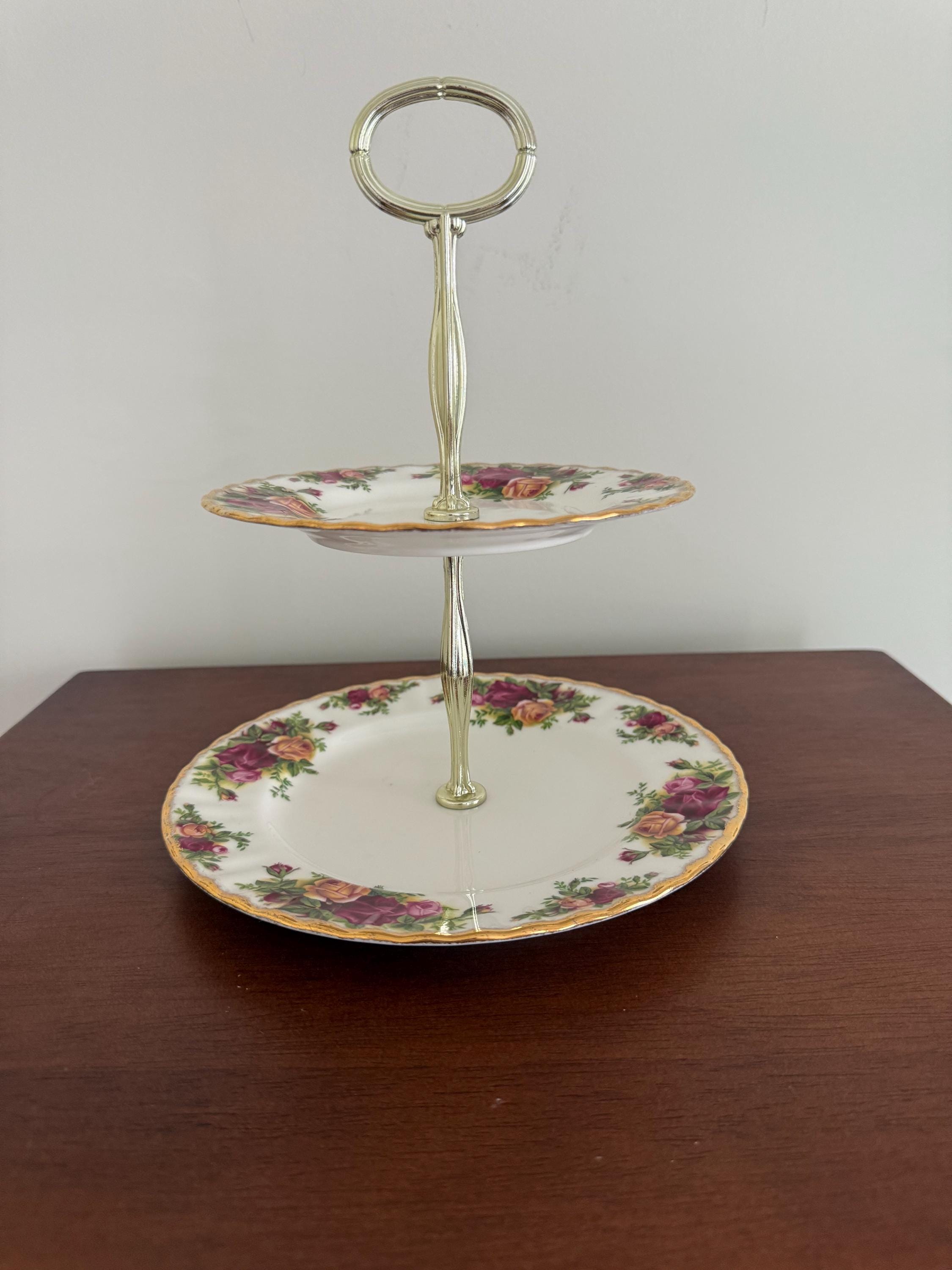ロイヤルアルバート オールドカントリーローズ 2段ケーキスタンド