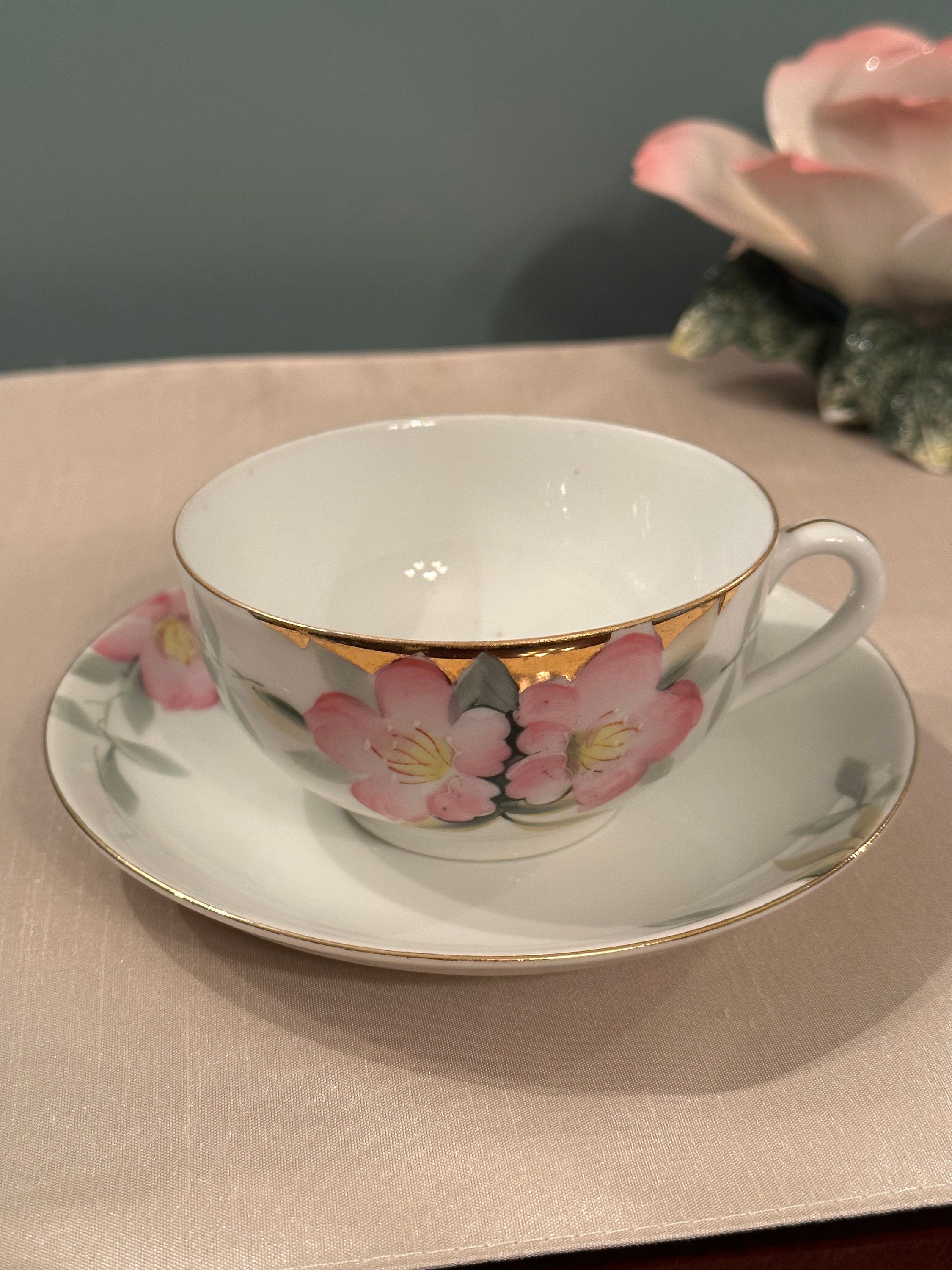 ヴィンテージ ノリタケ アザレア ピンクゴールドトリム ティーカップ