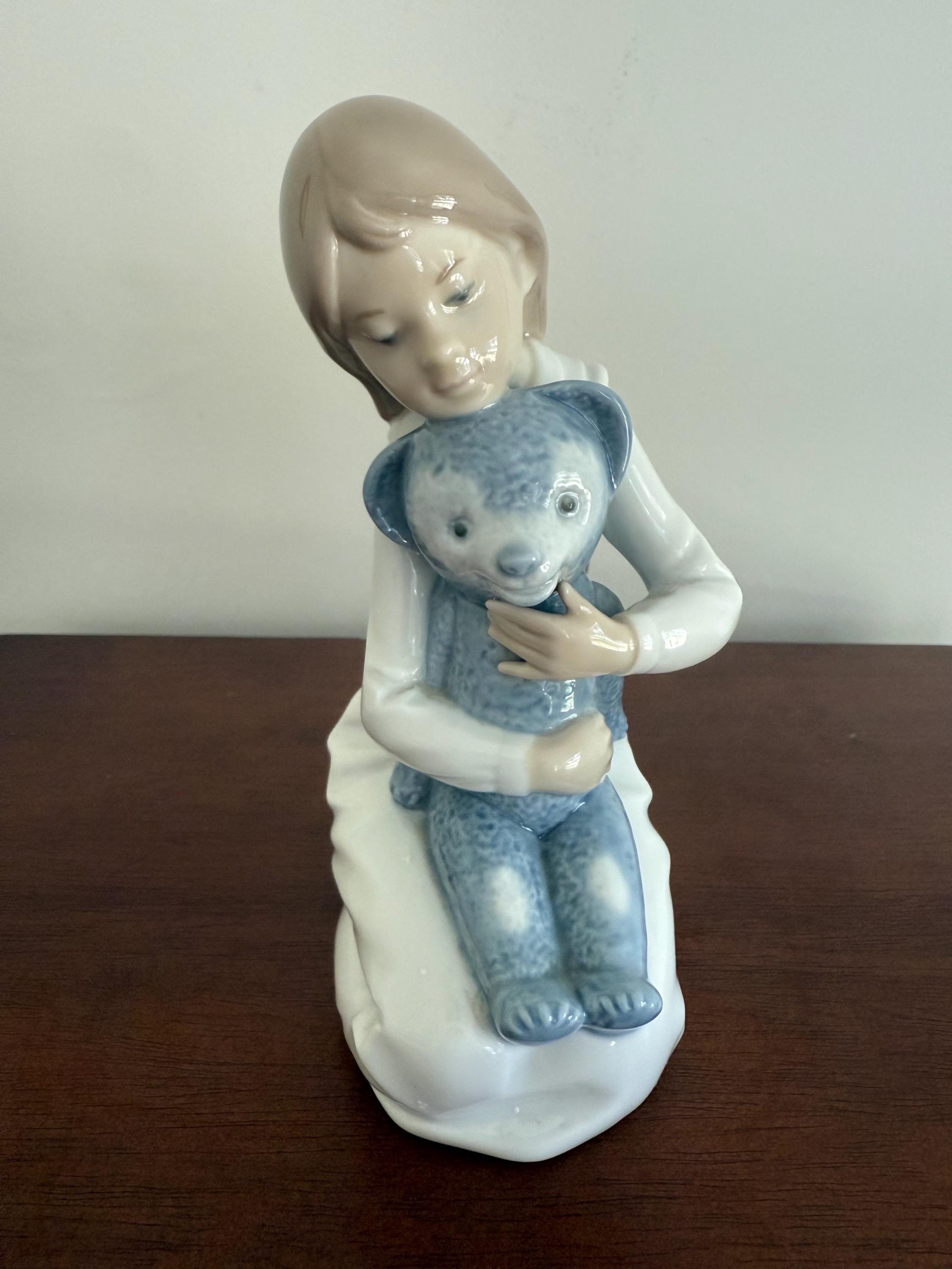 Nao by Lladró Porcelain Figurine Young Girl With Teddy Bear. - Etsy