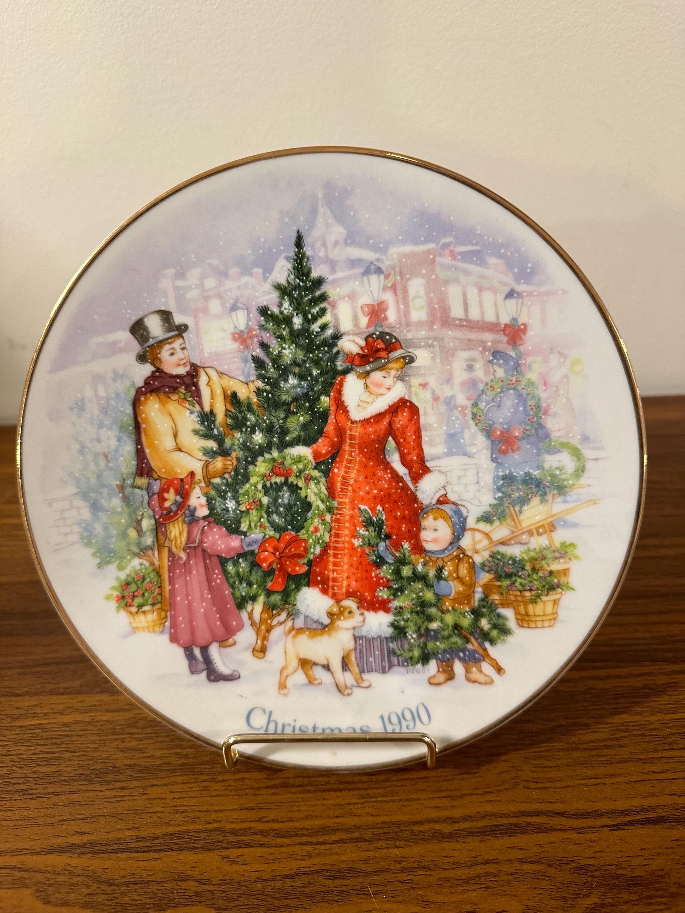 工芸品 100th anniversary of Christmas plate Avon 1990 Christmas Plate 