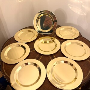 Set van 8 goudkleurige metalen brood- en boterbordjes, ronde bordjes van 15 cm, elegante tafelsetting