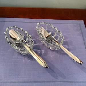 Princess  House Crystal Spoon and Fork Holders.