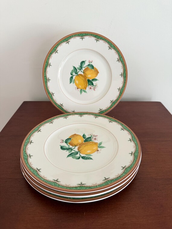 Set of 4 Mikasa Lemon Twist Salad Plates - Etsy Canada