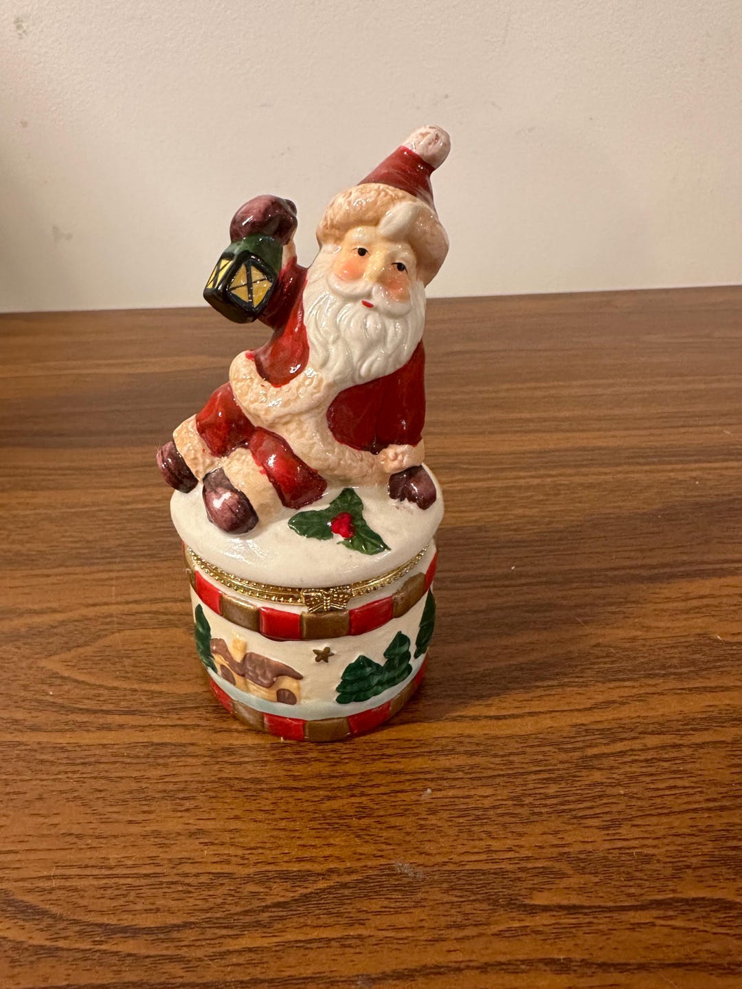 Bell Ringing Box Vintage Bell Ringing Santa Porcelain Trinket Box. - Etsy