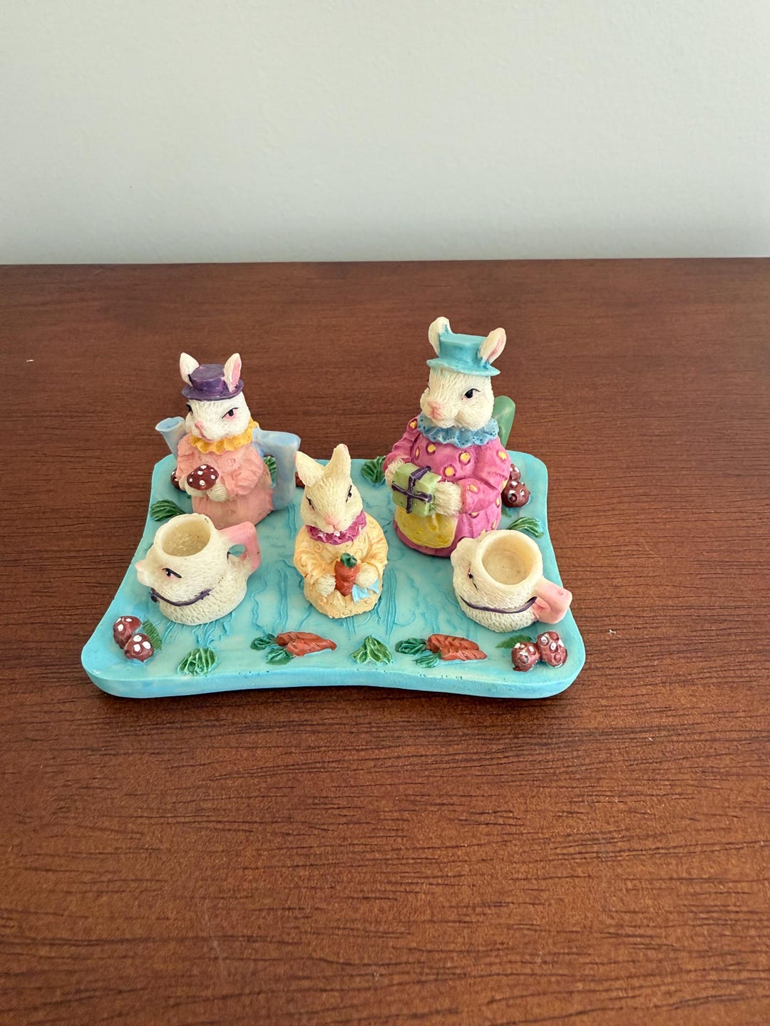 Vintage Miniature Bunny Rabbit Tea Party Set - Etsy