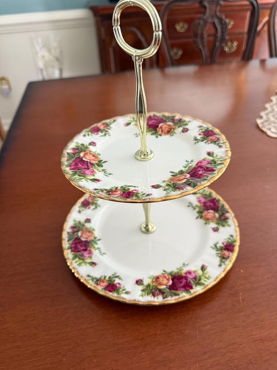 ロイヤルアルバート オールドカントリーローズ 2段ケーキスタンド